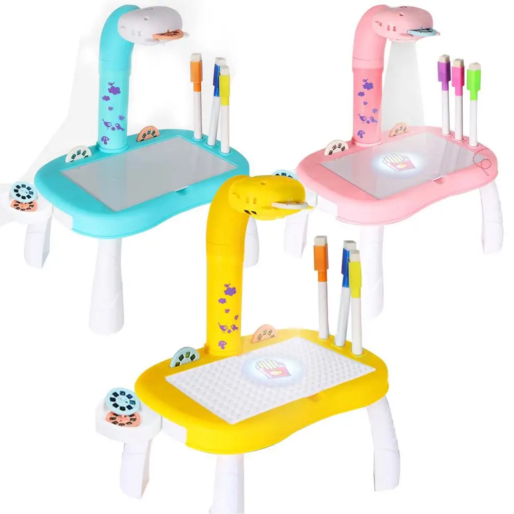 

Kids Projector Drawing Table Painting Board Desk Multifunctional Writing Arts Crafts Educational Projection Machine Drawing Toy