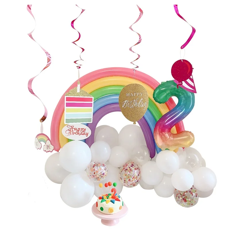 Детский комплект для вечеринки на день рождения Радужный шар украшение