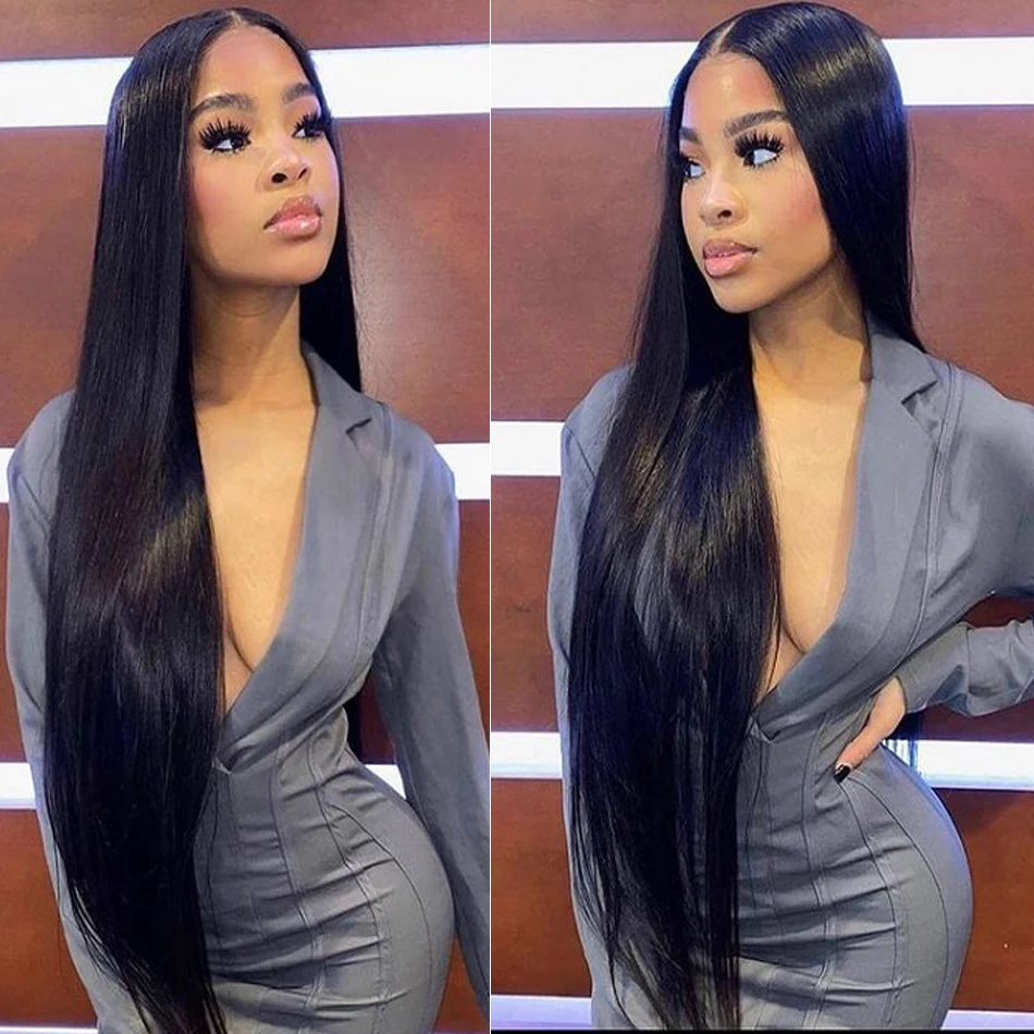 

Straight Human Hair Lace Frontal Wig HD Transparent Lace Frontal Wig 30 34 36 Inch Virgin Brazilian Lace Front Human Hair Wigs