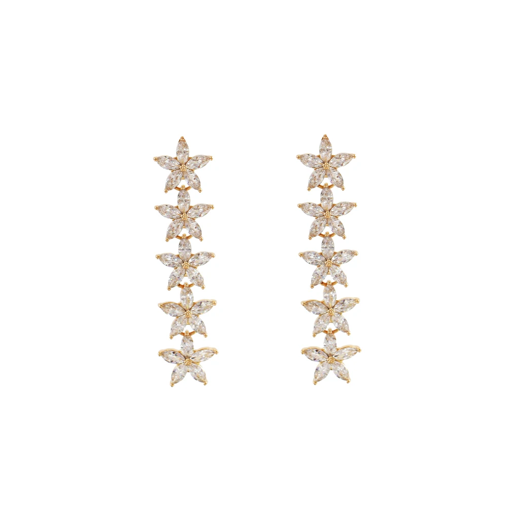 

LANFLORA нового завода циркон женские длинные серьги для женщин подарок на день рождения из медного сплава дешевые прямые продажи с завода серь...