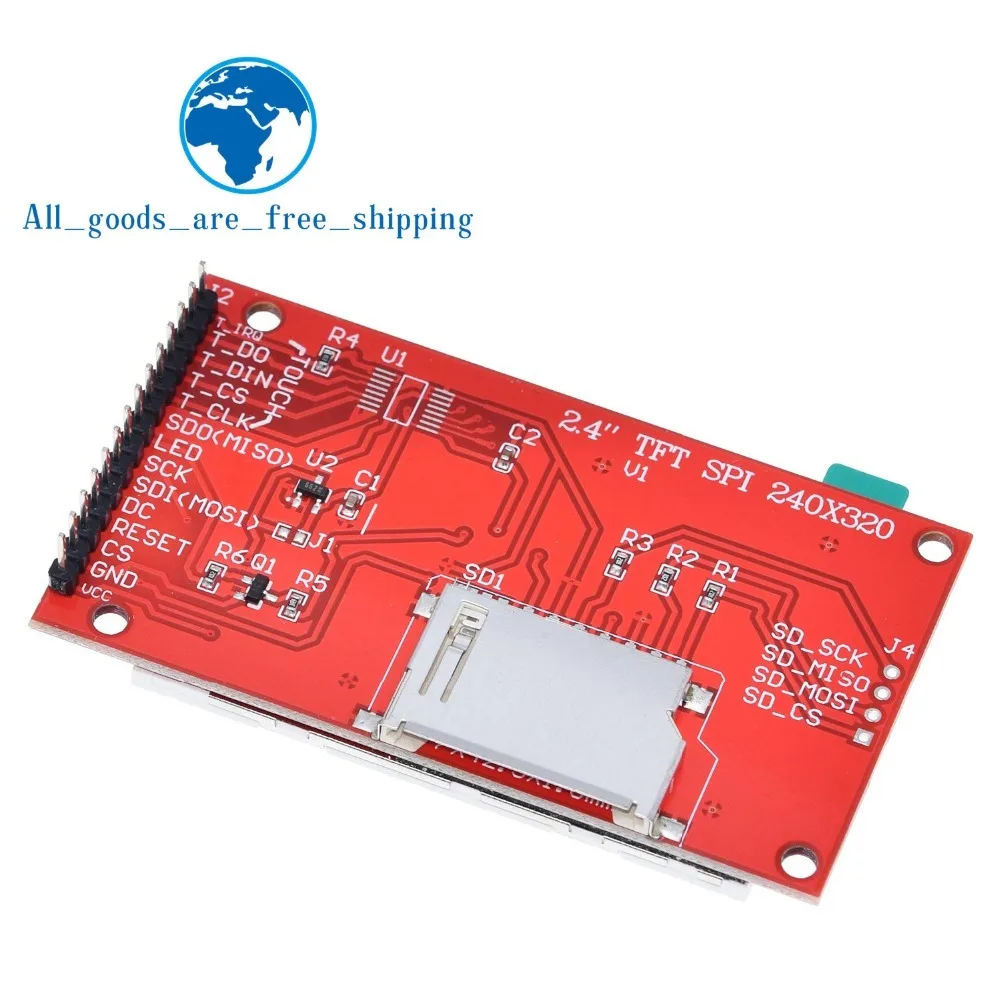2," 2,4 дюйма 240x320 SPI TFT lcd модуль последовательного порта 5 В/3,3 В PCB адаптер Micro SD карта ILI9341 ЖК-дисплей белый светодиодный для arduino