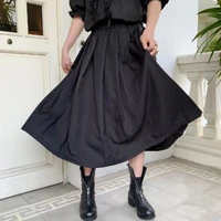 men skirt japan style loose casual pleated skirt pants male women streetwear hip hop gothic kimono lovers pant stage clothes