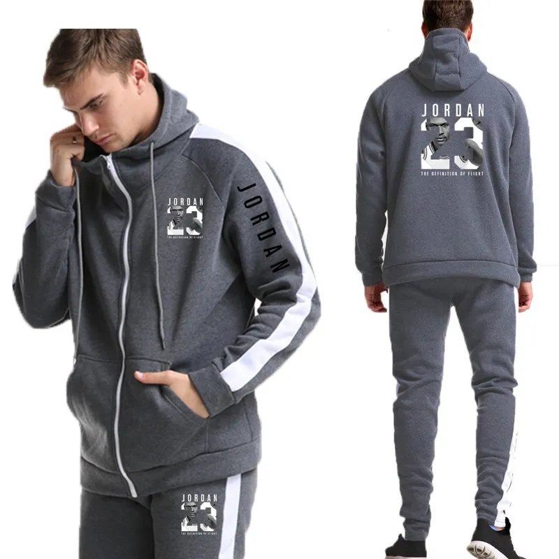 

New Brand Clothing Men's Fashion Tracksuit Casual Joggingsuit Men Hoodies Sweatshirts Sportswear Cardigan Coat+Pant Men Set