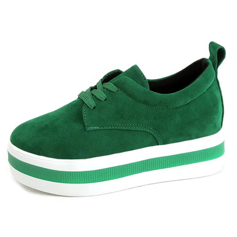 Весенняя женская обувь на толстой подошве женские замшевые кроссовки платформе