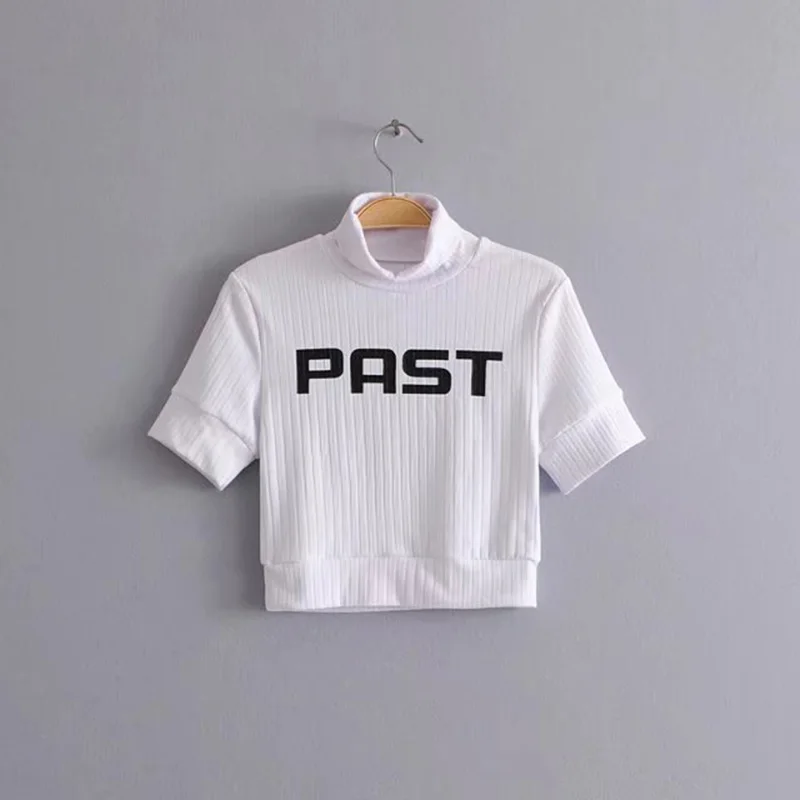 GOPLUS 2020 новейшие летние футболки с буквенным принтом водолазка футболка для леди