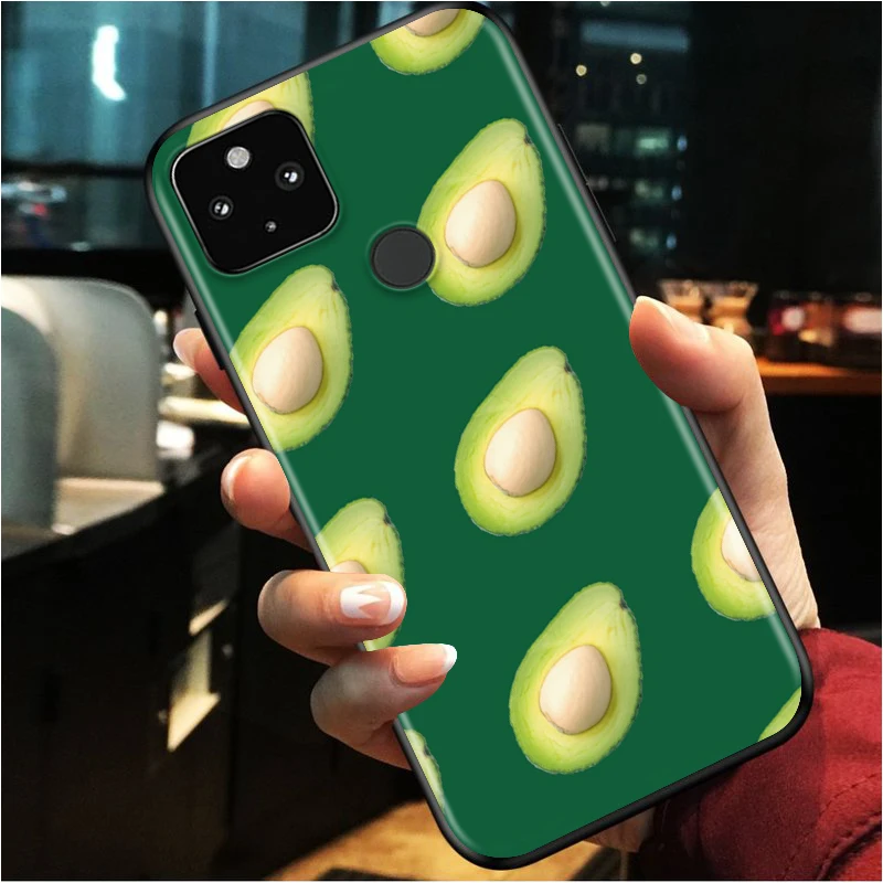 

Cute Cartoon Avocado Shockproof Cover for Google Pixel 5 4 4A XL 5G Black Phone Case Shell Soft Fundas Coque Capa