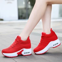 platform wedges sneakers women casual red white black shoes woman sneakers femme fashion breathable hidden heel platform shoes