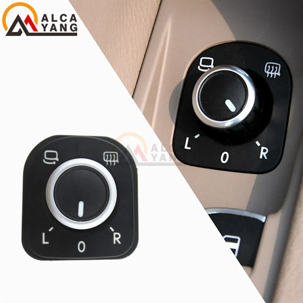 Черный хромированный зеркальный переключатель с регулировкой ручки для J etta Golf V W