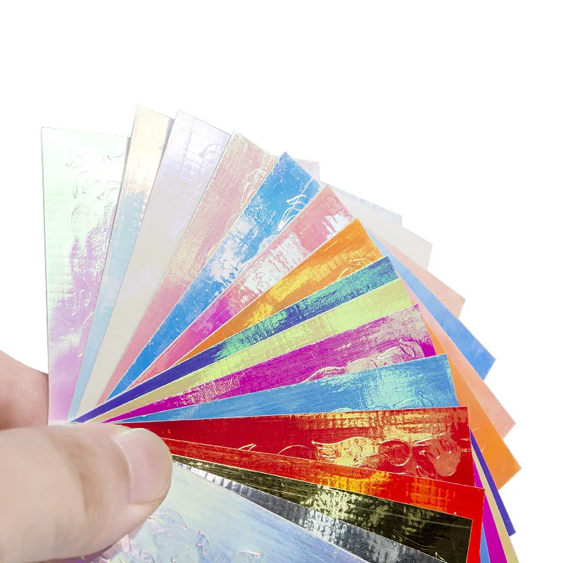 

16color/bag Holographic Butterfly Wings 3D Flame Nail Art Stickers Nail Foil 3D Laser Stripe for DIY Nails Decorations