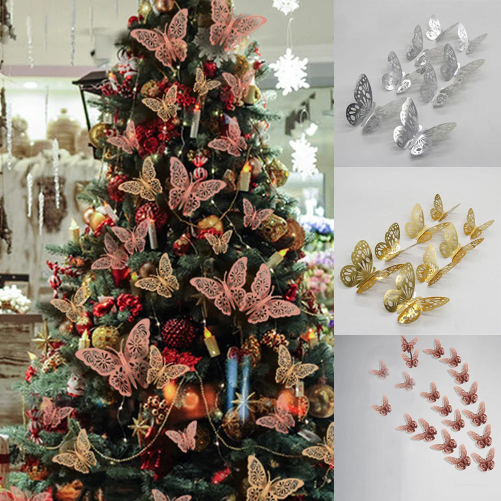 

12pcs 3D Butterfly DIY Art Mirror Wall Stickers Home Decal Kids Room Party Decor Festive Party Supplies Artificial Decoration