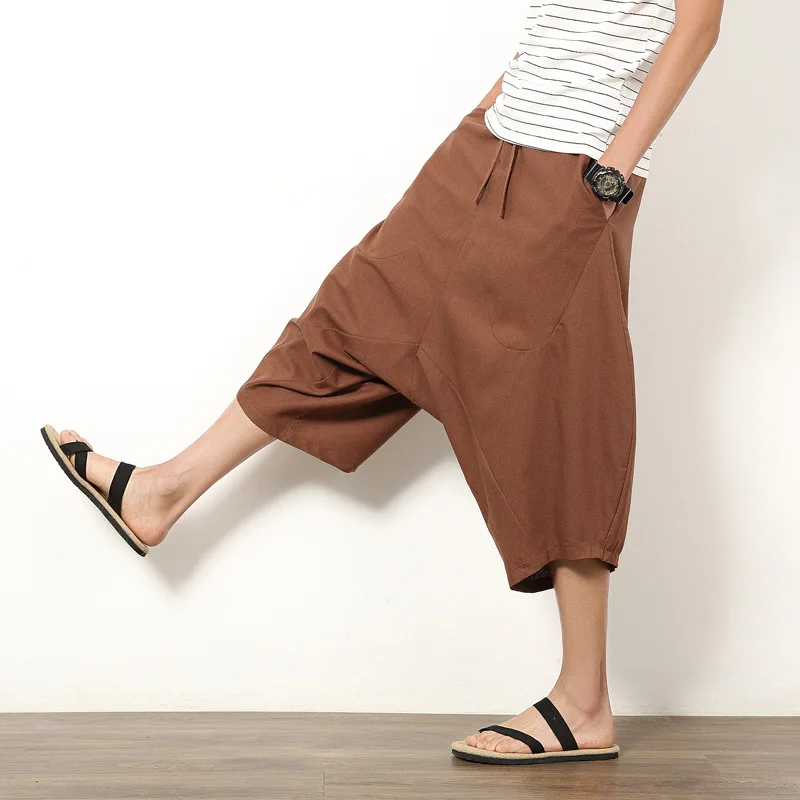 

Men Harajuku Harem Pants 2020 Mens Summer Cotton Linen Joggers Pants Male Vintage Chinese Style Sweatpants Fashions