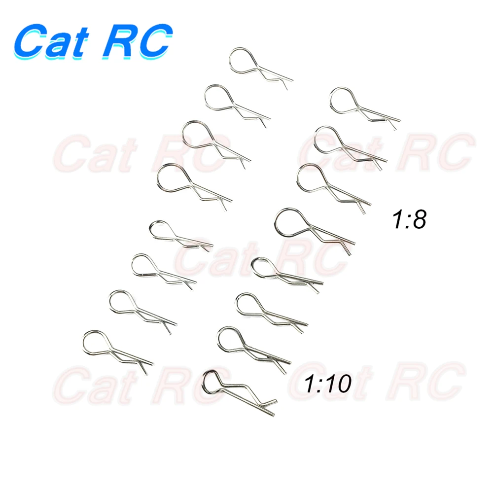 

10 шт. Универсальный Корпус из нержавеющей стали R-образные зажимы, булавка для модели 1/10 1/8 RC автомобиля HSP Redcat HPI Himoto, запасные части cat RC