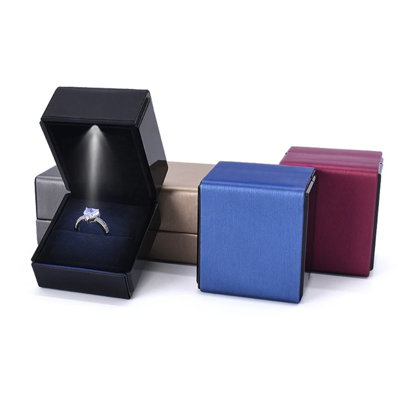 Jewelry Display Holder Wedding Engagement Ring Case For Women F3md