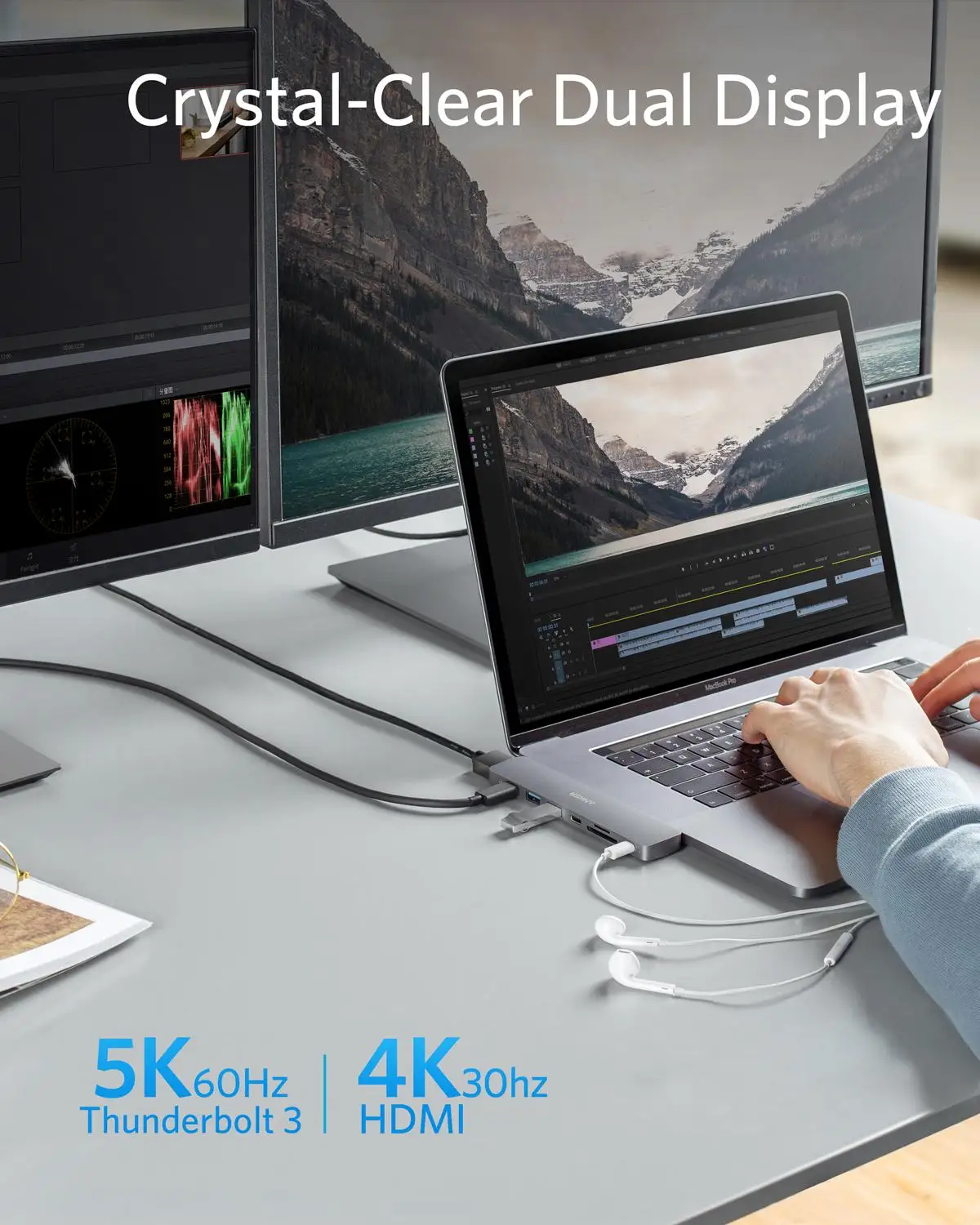 Anker USB C Hub for MacBook PowerExpand Direct 8-in-2 Adapter with Thunderbolt 3 Port 4K HDMI and | Компьютеры и офис