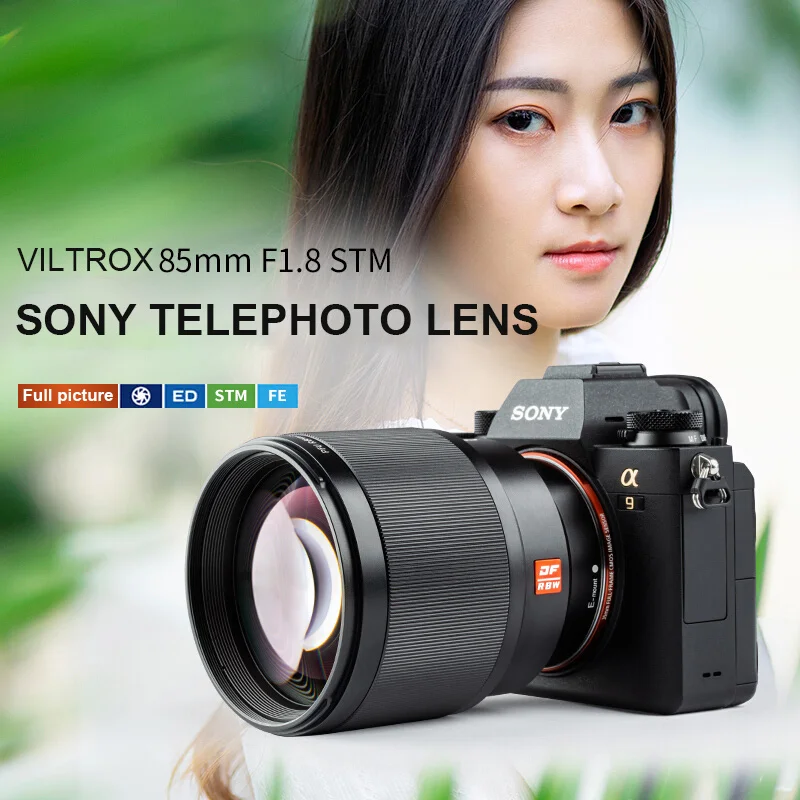 Объектив для камеры VILTROX PFU RBMH 85 мм F1.8 STM автофокус Prime Portrait Sony E Mount A9 A7R3 A7M3 A73 A6400 A6000