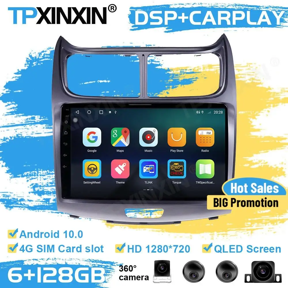 Радиоприемник стереоприемник Android 10 для Chevrolet Sail 2009 2010 2011 2012 2013 2014 2016 2015 2017 GPS-плеер