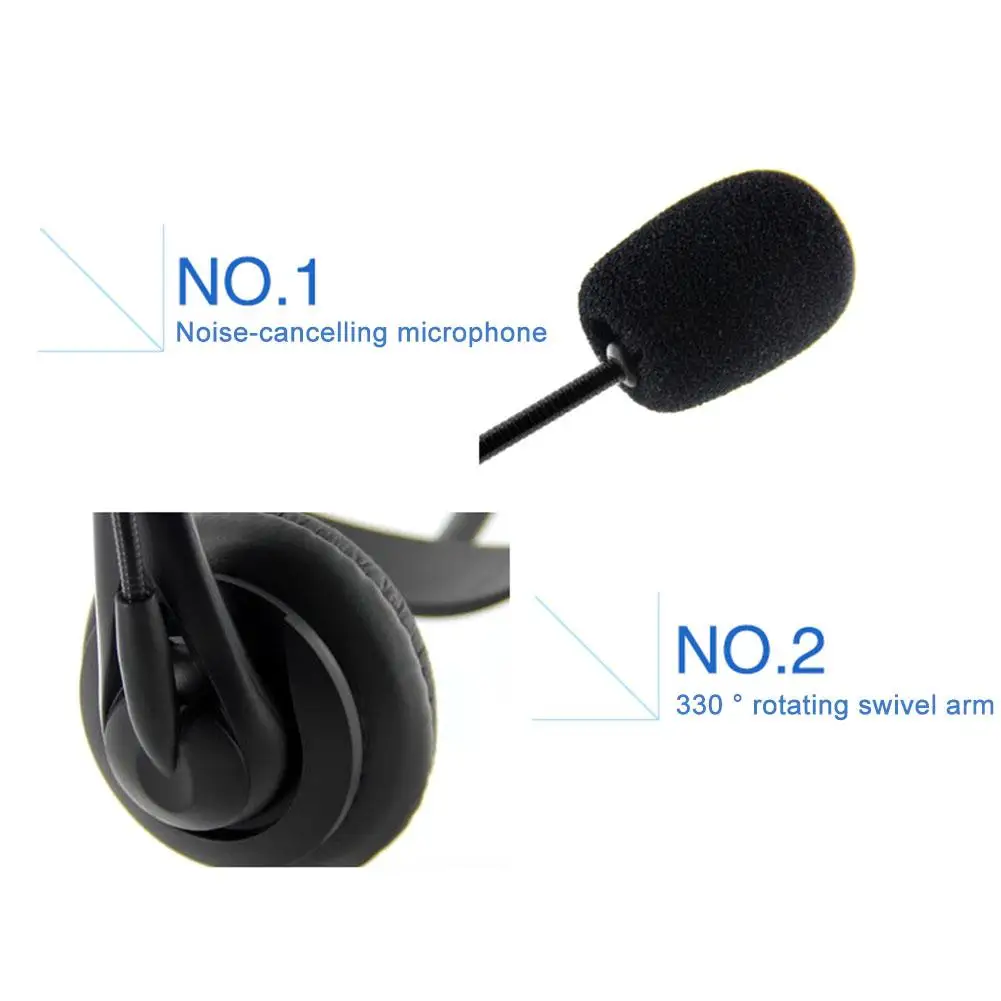 

Computer Headset With Microphone USB Traffic Headset USB Port Noise Cancelling Headphone With Rotatable Mic For PC