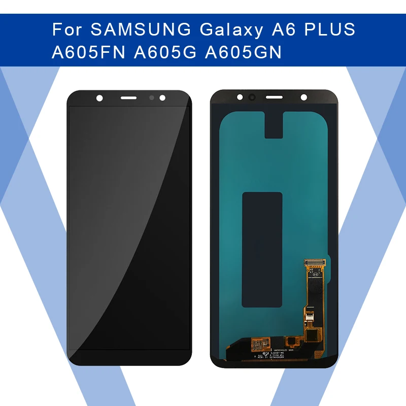 ЖК дисплей AMOLED для SAMSUNG Galaxy A6 PLUS A605G экран с сенсорной панелью дигитайзер в сборе