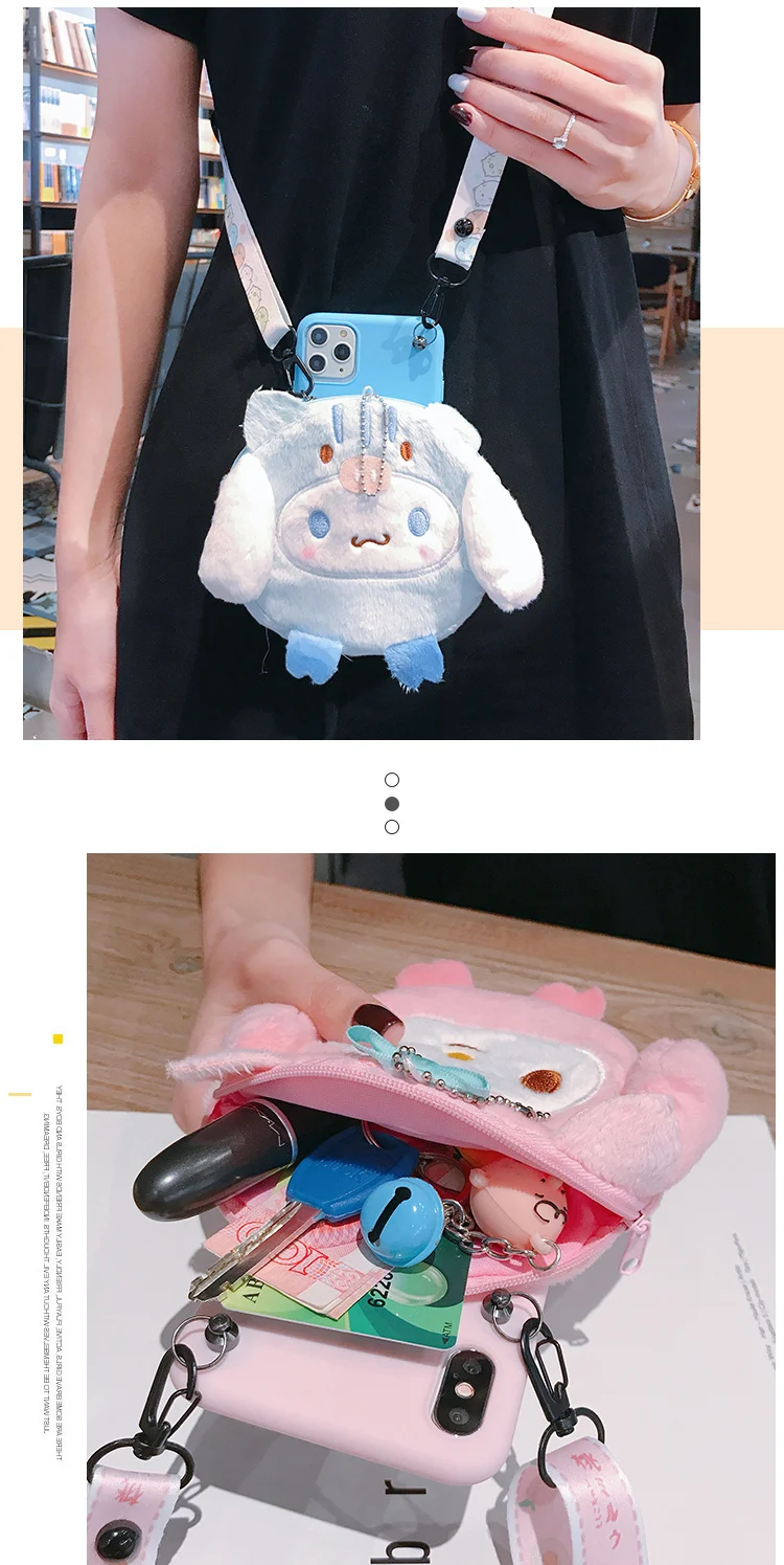 Чехол для iPhone 11 pro max с мультяшным рисунком, милая melody Cinnamoroll Обложка кошелька для iPhone XS max XR X 8 plus 6S 7+ ремешок в подарок