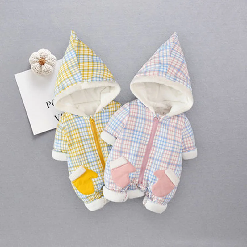 2019 New Baby One Piece Creeper Suit Autumn And Winter Clothes Plus Cotton For Boys Girls | Мать и ребенок