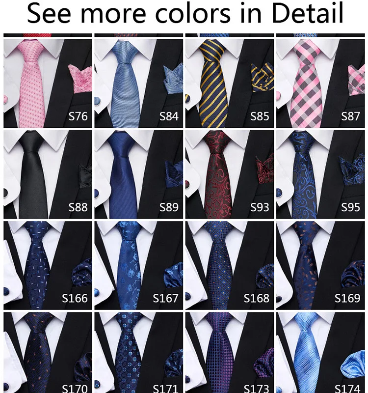 

Mens Tie Handkerchief Necktie Cufflinks Set Fashion Stripe gravate for Men Cravat Party Man Gift Wedding Dress Suit Accessories