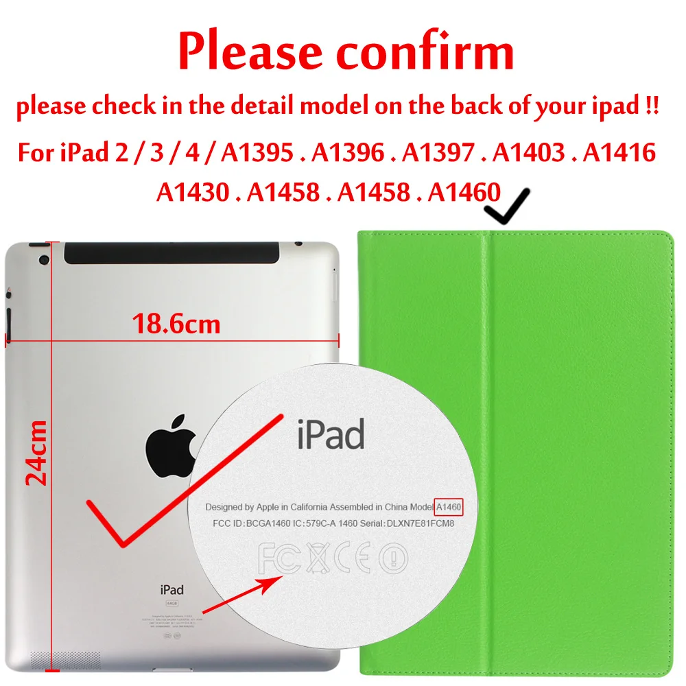 Деловой откидной Чехол для ipad 2/ipad 3/ipad 4 смарт-подставка держатель для ipad 2/ipad 3/ipad 4 Магнитный Авто Пробуждение сна чехол - Цвет: Green