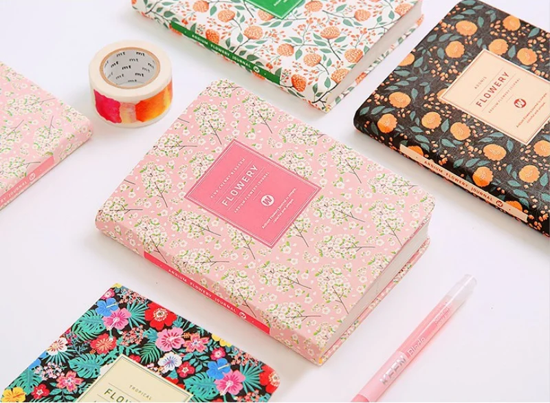 

2021 Yearly Agenda Planner Monthly Weekly Plan Portable A6 Kawaii Pocket Notebook Cute Diary Flower Journal Office Stationery