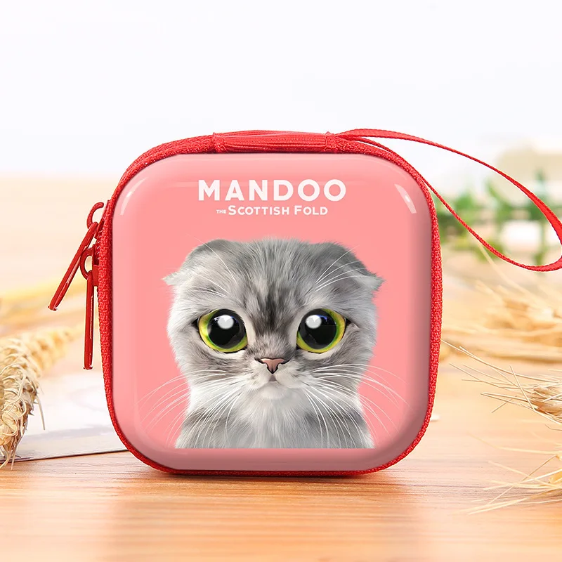 Женский кошелек для монет с героями мультфильмов маленький милые наушники сумка