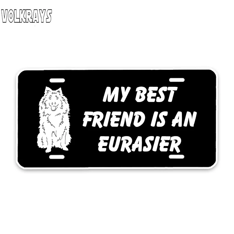 

Volkrays Creative Car Sticker My Best Friend Is A Eurasier Accessories Reflective Cover Scratches Waterproof PVC Decal,6cm*14cm