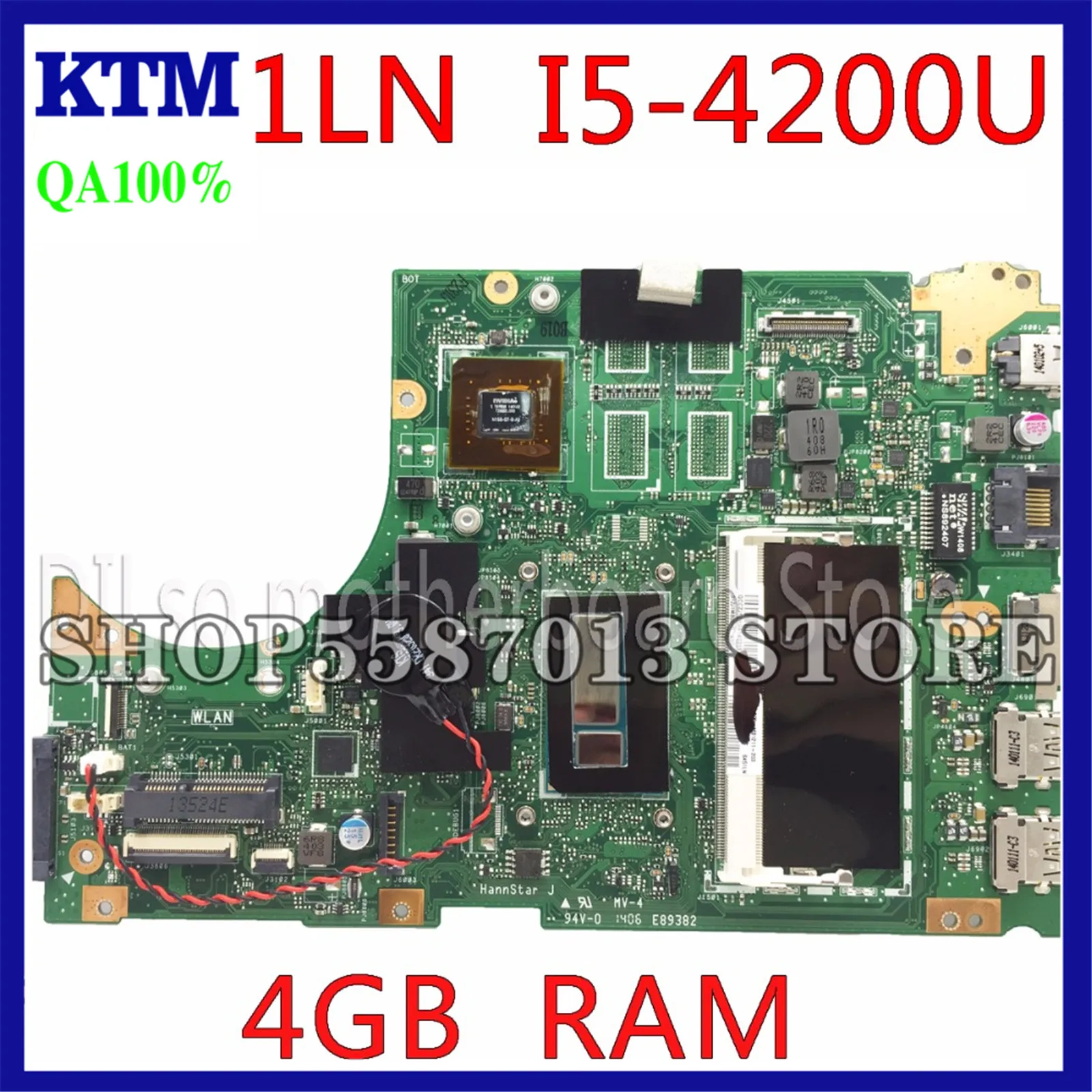 

KEFU S451LN Motherboard For ASUS S451 S451L V451 V451L S451LN S451LB Laptop Motherboard I5-4200U 4GB RAM new Test Motherboard