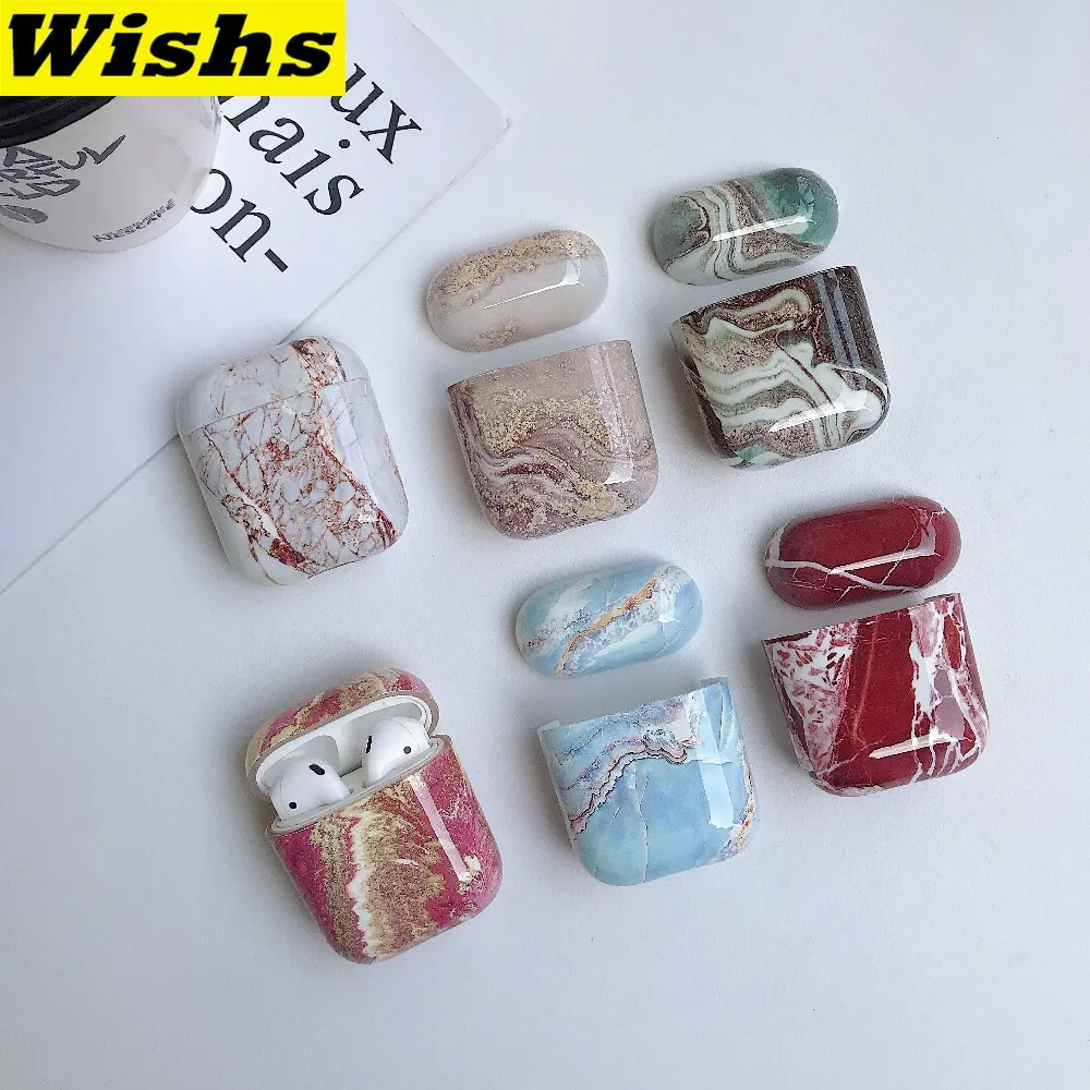 Чехол для оригинала Apple Airpods, чехол, мраморный, милый, чехол для Apple Airpods 2, 1, чехол, аксессуары, наушники Air Pods, чехол, коробка