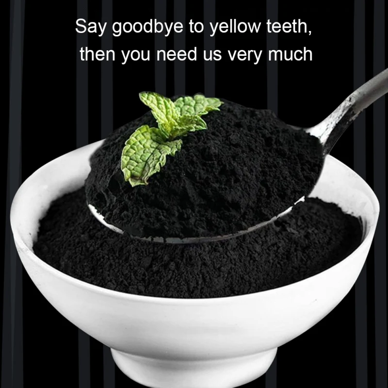 

40g Bamboo Charcoal Activated Carbon Tooth Cleaning Powder Mint Break Down Coffee Stains Tooth Whitening
