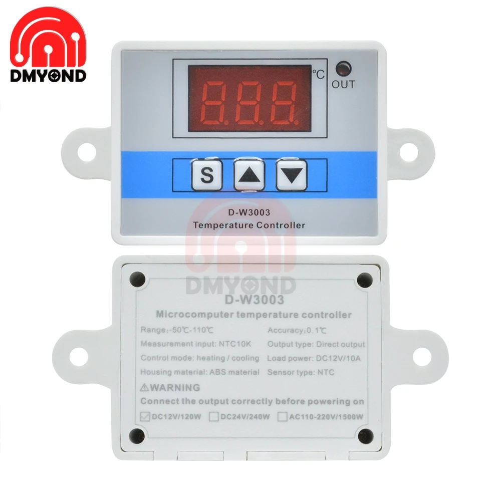 Цифровой светодиодный регулятор температуры и влажности W3003 12 в термостат