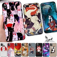 japanese style anime fox soft phone case capa for iphone 13 8 7 6 6s plus x 5s se 2020 xr 11 12 pro xs max