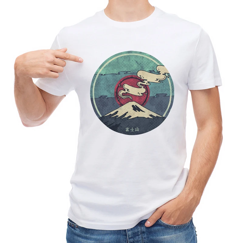 

TEEHUB New Summer T Shirt Fashion Vintage Mountain Printed Men T-shirt Short Sleeve O-Neck Tops Cool Tees