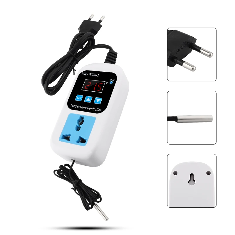 ЕС термостат цифровой Температура контроллер светодиодный термометр