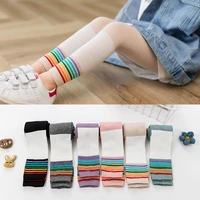 spring autumn knitted children pantyhose cotton double needle tights for girls cute rainbow baby girl toddler winter stockings