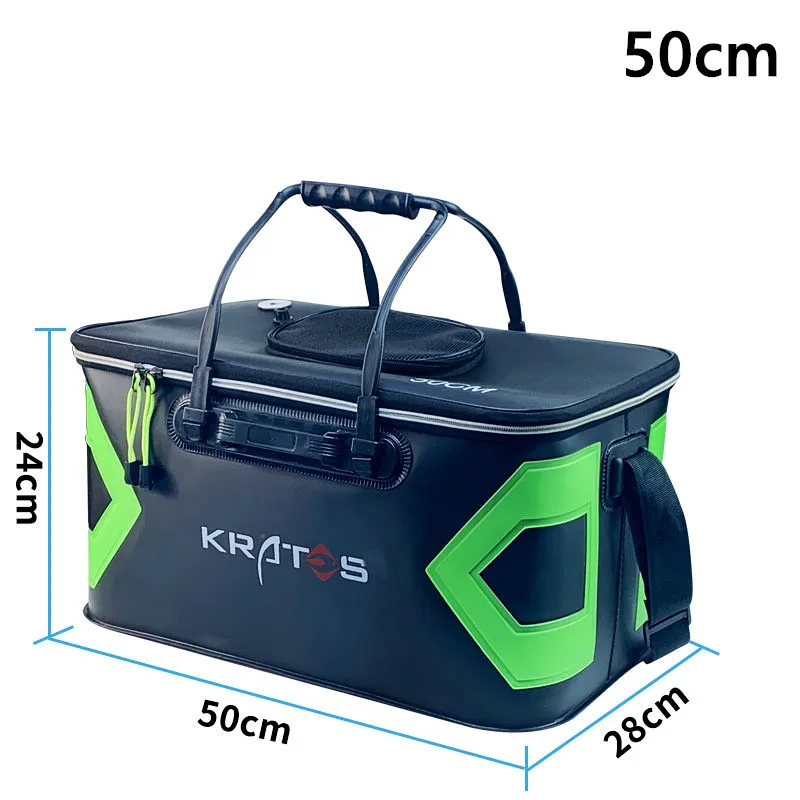 Green 50cm Многофункциональное ведро для рыбы складной утолщение Умывальник Для Путешествий Кемпинг Пешие прогулки - Цвет: Green 50cm
