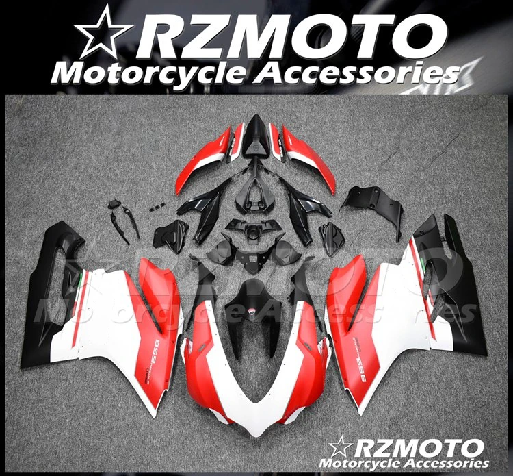

Новый комплект обтекателей для мотоциклов из АБС-пластика, подходит для Ducati 959 1299 Panigale 2015 2016 2017 2018, кузов красного и белого цвета на заказ