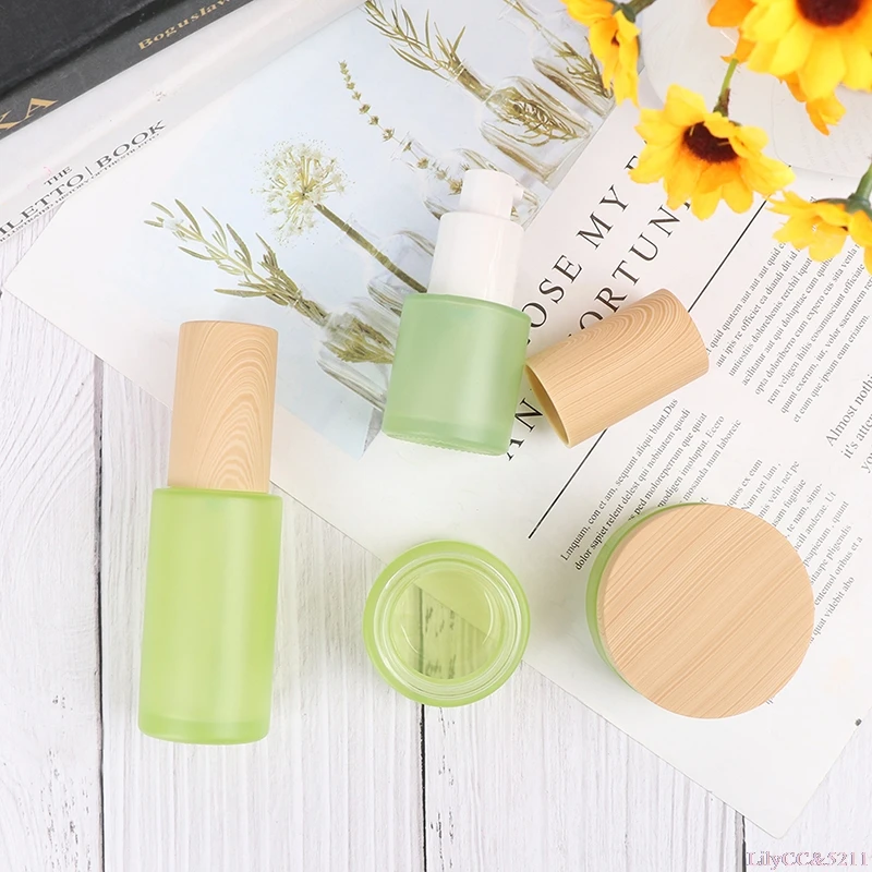 1 шт. 20-100 мл древесины крышка Стекло спрей Пресс насос лосьона бутылки пустые для