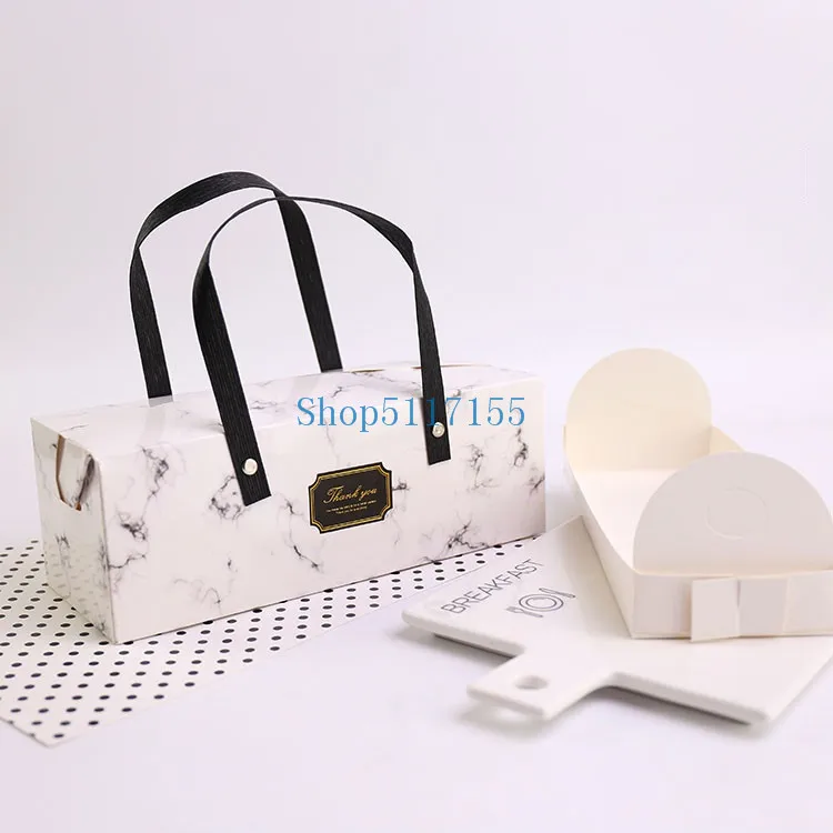 200 шт Элегантный мраморный дизайн закручиватель для рулета коробка с ручкой