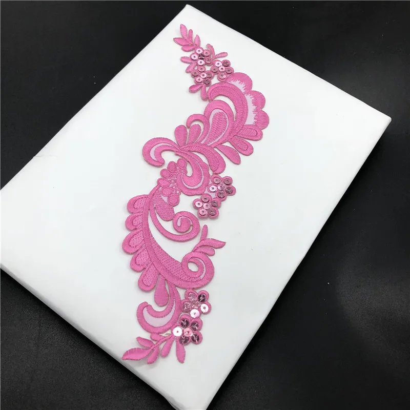 Dark Pink 2 шт. Вышивка Ткань палочка украшения одежды аксессуары назад клей глажка Патч палка наклейки Лидер продаж - Цвет: Dark Pink