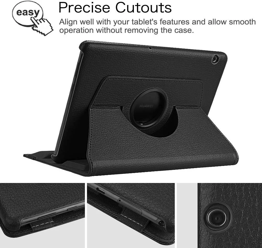 

for Huawei MediaPad T5 10 AGS2-W09/L09/L03 10.1 Tablet Funda Stand PU Leather Flip Cover for 360 Rotating Case Huawei T5 10.1