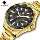 Мужские водонепроницаемые часы WWOOR, спортивные часы 2021, 30 атм, военные, золотые, черные, кварцевые наручные часы с датой, часы для дайверов
