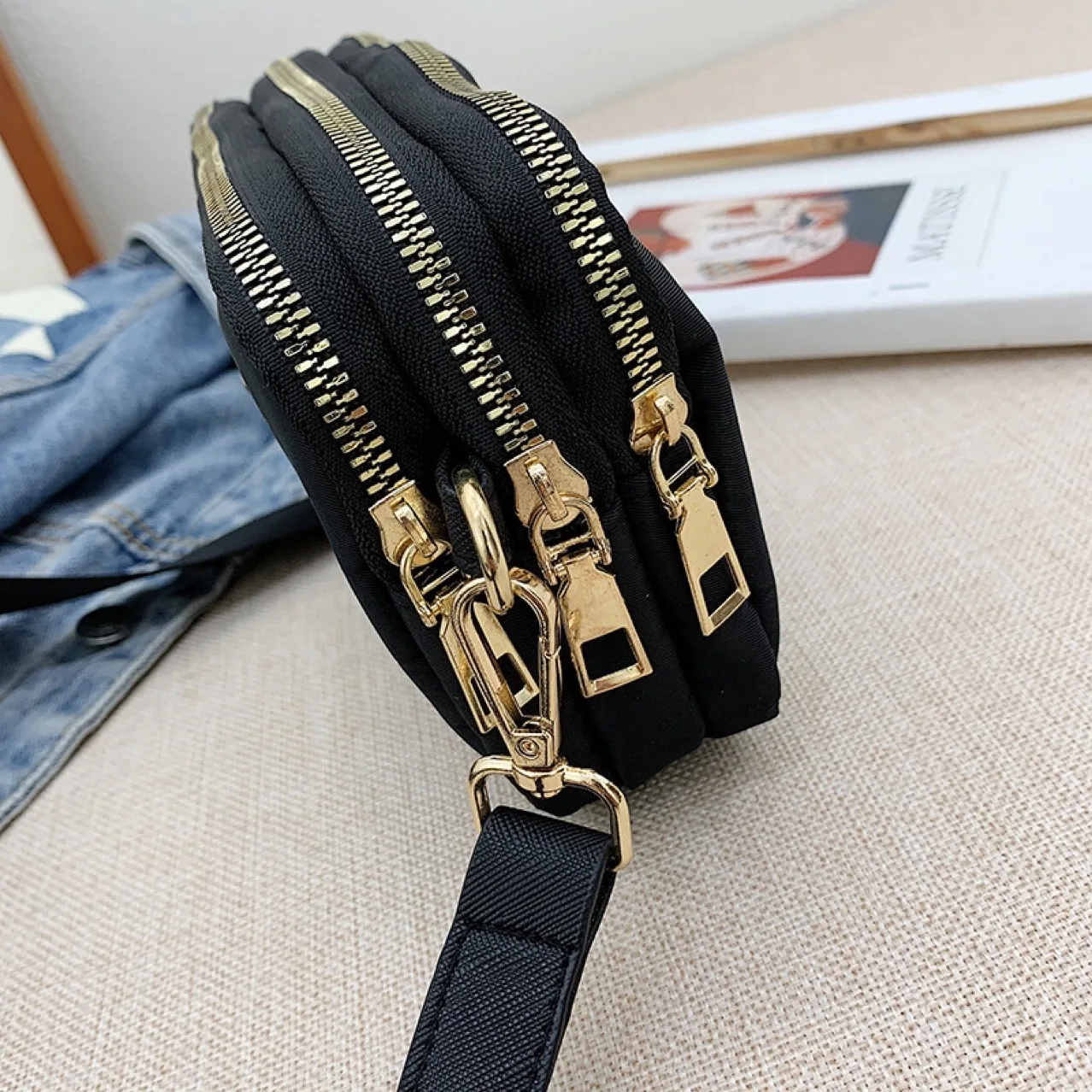 

2021 INS Small Bag For Ladies Summer Waterproof Oxford Shoulder Bags Female Flap Coin Purse Women Sling Messenger Bags Black
