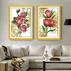 HUACAN DIY Вышивка крестиком Цветы Вышивка Рукоделие наборы крестиком цветочные наборы 11CT 14CT хлопчатобумажная нить украшение для дома