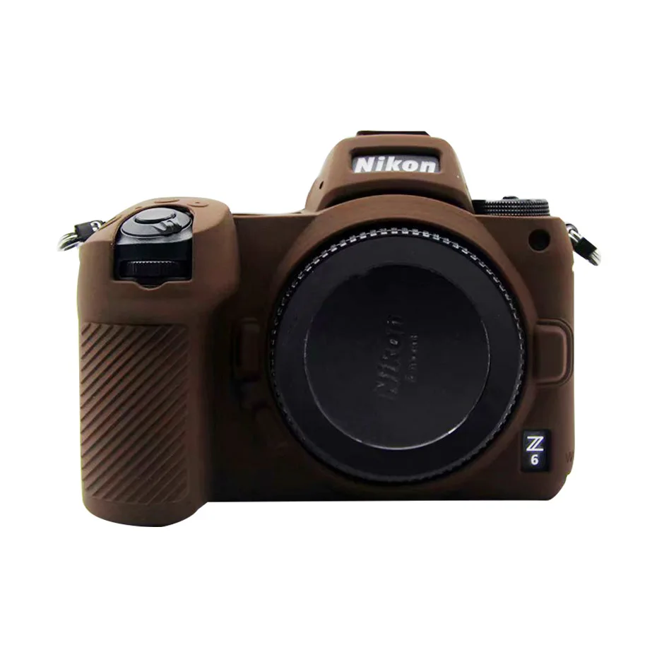 Brown TENENELE сумки для камеры Nikon Z6 Z7 Мягкий силиконовый чехол цветной резиновый защитный чехол для Nikon Z 6/7 прочные аксессуары - Цвет: Brown
