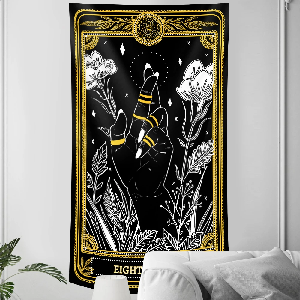 Tarot witchcraft psychedelic scene home art decorative tapestry Hippie Bohemian Datura sheet sofa blanket | Дом и сад