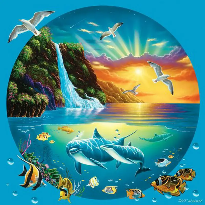 

5D «сделай сам», полностью алмазная живопись «морские рыбы», круглая квадратная живопись, животное AB дрель, значок из смолы, патч ручной рабо...