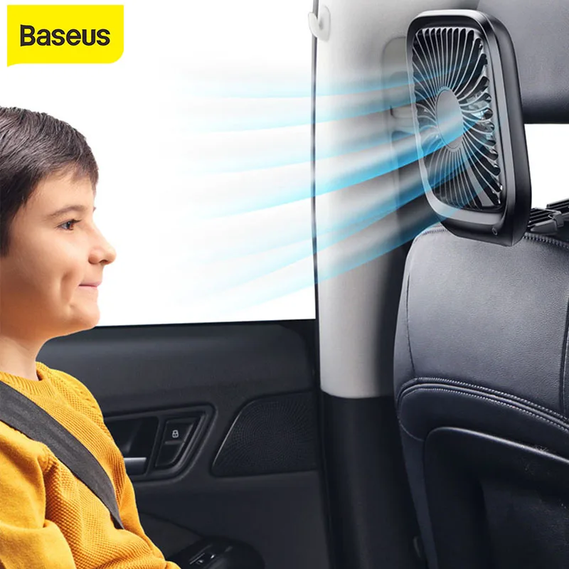 

Автомобильный мини-вентилятор Baseus на заднее сиденье, складной бесшумный вентилятор с USB, портативный охлаждающий вентилятор для настольног...